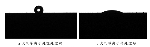 大氣等離子體處理前后發泡PVC板表面接觸角 