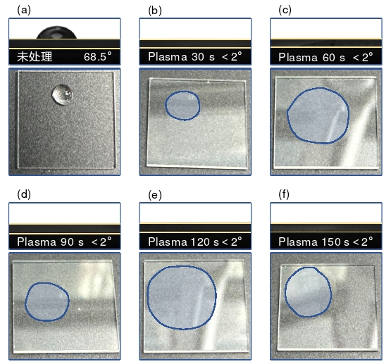 圖4 石英玻璃表面潤濕性狀態(tài)